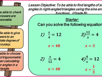 GCSE Higher: Trigonometry Introduction - 9 Lessons.