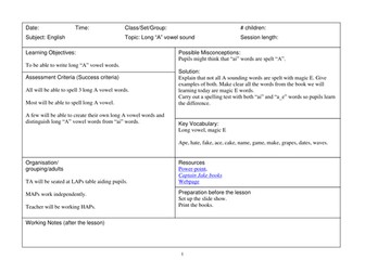 Long "A" sound with magic E