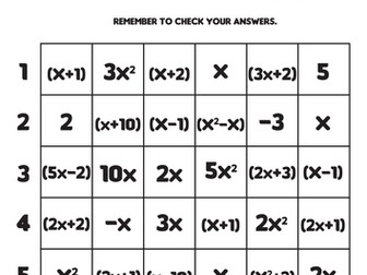 Multiplying brackets - Algebra Learning Grid