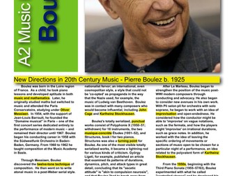 Pierre Boulez Revision Factsheet