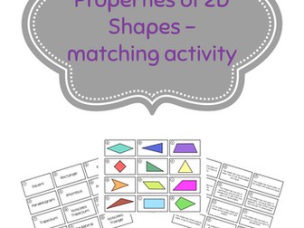Properties of 2D Shapes - Matching Activity