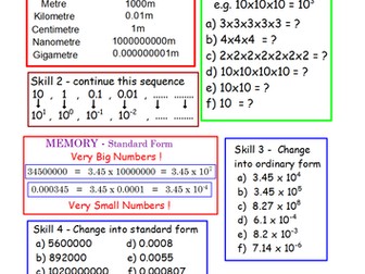 Full lesson worksheet activities for Standard Form