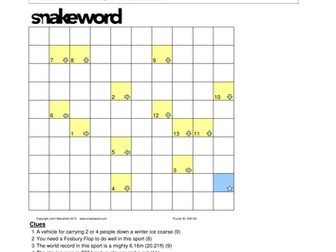 Snakeword - Sports Puzzle 1
