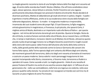 Italian A Level / Post 16. La meglio gioventu - domande e esercizi.