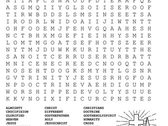 Christianity: Beliefs about God Word Search