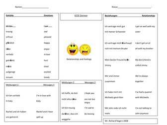 German: Relationships and Feelings