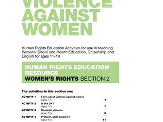 Lesson pack for teachers: Women's Rights - Violence Against Women