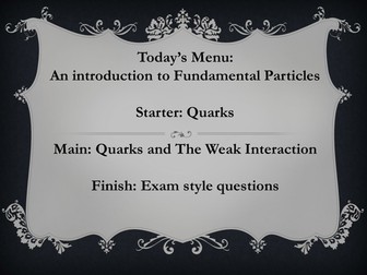 Revision: quark model and weak interaction with exam questions and song.