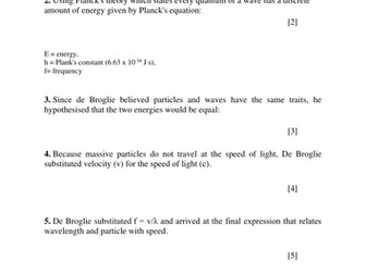 A structured derivation of the De Broglie Wavelength formula 