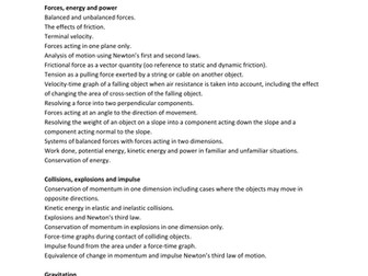SQA Higher Physics - CfE- outcomes