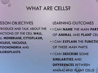 An introduction to plant and animal cells, with a whole class activity to remember the parts.