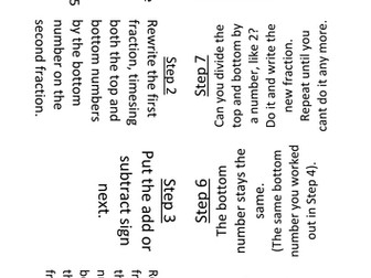 Adding/Subtracting Fractions Minibook 