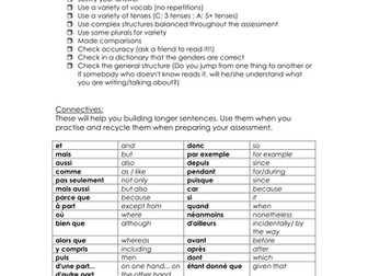 AQA GCSE French complex structures help sheet