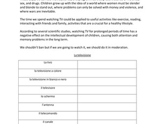 Italian A2 Edexcel Translation on television 