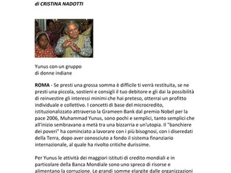 AS A2 Italian. Reading comprehension poverty / world wide problems. 