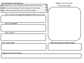 Structure of the Universe Evidence Worksheet