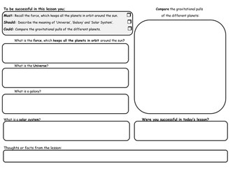 Structure of the Universe Evidence Worksheet