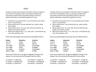 Italian grammar sheets