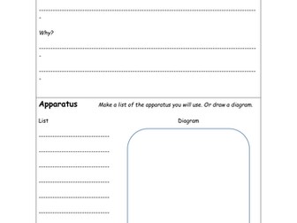 science experiment writing frame