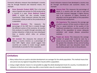 60 Second Guide - Development Indicators