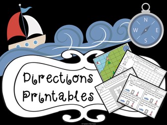 Directions and co-ordinates printables