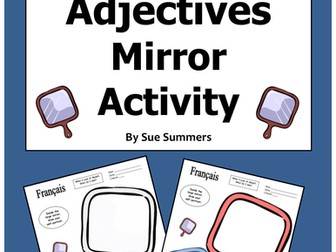 French Adjectives Mirror Sketch Activity