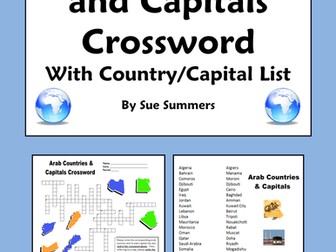 Arab Countries Crossword, IDs and Country/Capital List