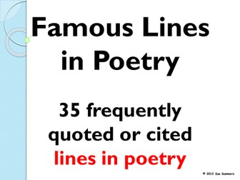 Famous Lines in Poetry - 35 Famous Lines with Title, Author