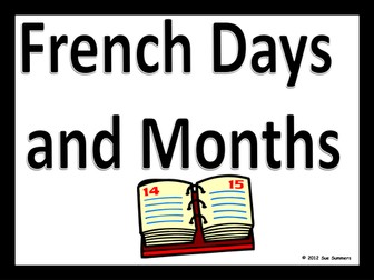 French Calendar Signs & Bulletin Board - Days & Months