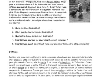 Les Miserables extraits et questions 
