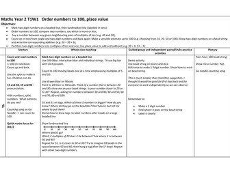 Year 2 maths plan for term 1 week 1