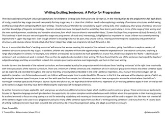 Alan Peat Writing Exciting Sentence Progression Policy