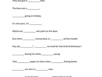 Homophones - there, their, they're, there's and theirs