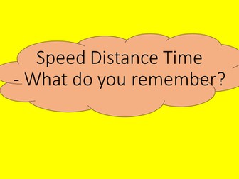 Speed Distance Time Graphs