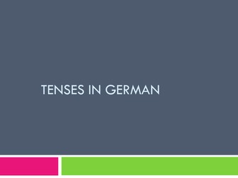 Explanation of German tenses construction