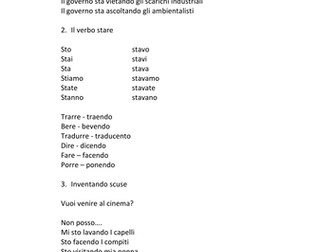 Italian AS A2 Gerund and continuous tenses