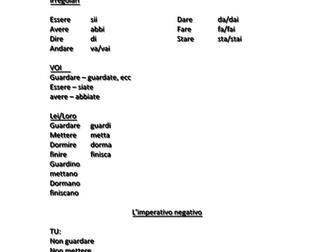 AS A2 Italian - Imperative