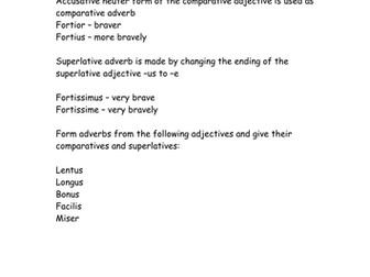 Latin GCSE. Comparative adverbs.