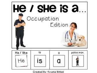 EASY READER He She is a...Occupation Job Edition Adapted Book Autism