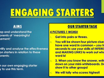 Creating Engaging Starters - CPD Session and Resources