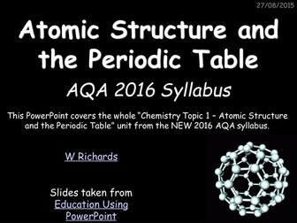 2016 AQA Chemistry topic 1 - Atomic Structure and the Periodic Table