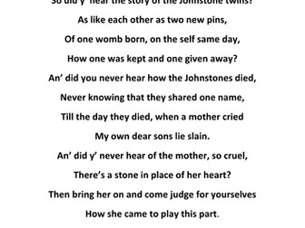 'Blood Brothers' Fully Resourced KS3 Scheme of Work