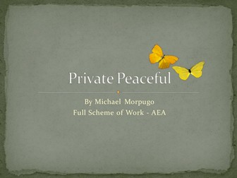 Private Peaceful - Full Scheme of Work | World War One Literature