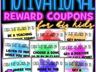 Behaviour Management: Motivational Rewards Coupons