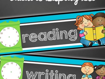 Class Schedule EDITABLE Display Set