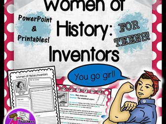 Women's History Month: Female Inventors PowerPoint and worksheets