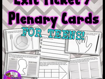 Exit Ticket / Plenary Cards to measure progress