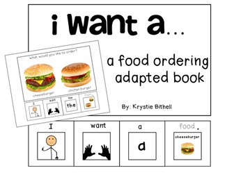 Ordering Food Menu Going out to Eat Adapted Book for Special Needs AUTISM SPEECH