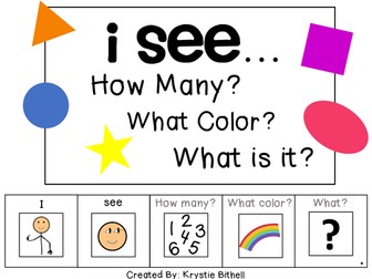 I see... How Many?  What Color?  What is it?  Shape Edition Adapted Book Special Education Autism 