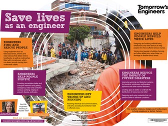 'Save lives as an engineer' - classroom poster and lesson plan